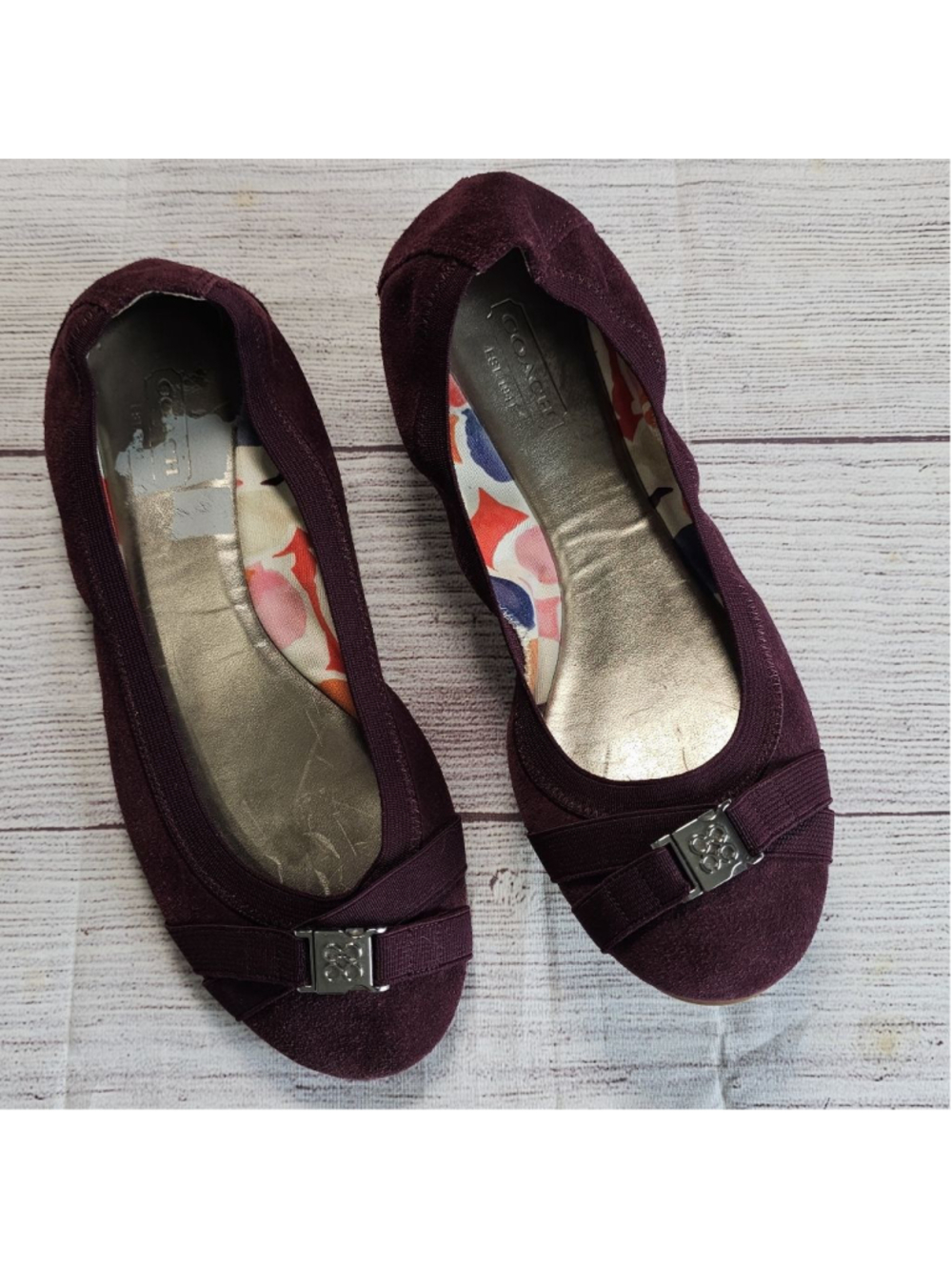 Coach 6.5 maroon ballet flats
